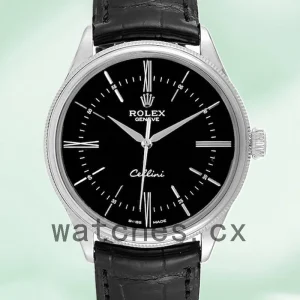 Rolex Cellini Men's 39mm m50509-0006 Leather Strap