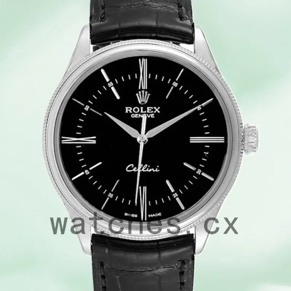 Rolex Cellini Men's 39mm m50509-0006 Leather Strap