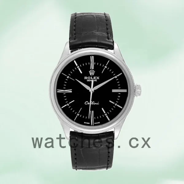 Rolex Cellini Men's 39mm m50509-0006 Leather Strap - Image 2