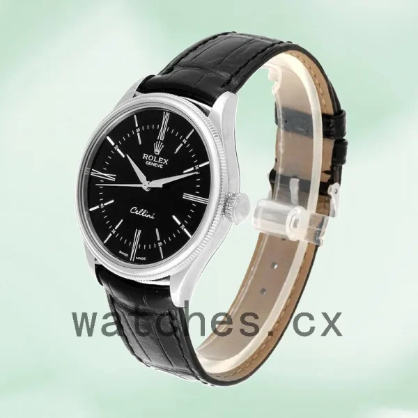 Rolex Cellini Men's 39mm m50509-0006 Leather Strap - Image 3