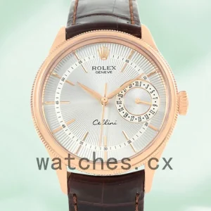Rolex Cellini m50515-0008 39mm Men's Leather Strap