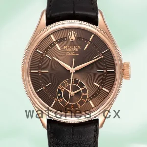 Rolex Cellini 39mm m50525-0016 Men's Leather Strap