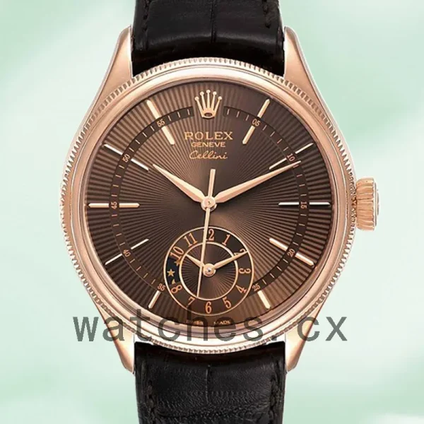 Rolex Cellini 39mm m50525-0016 Men's Leather Strap