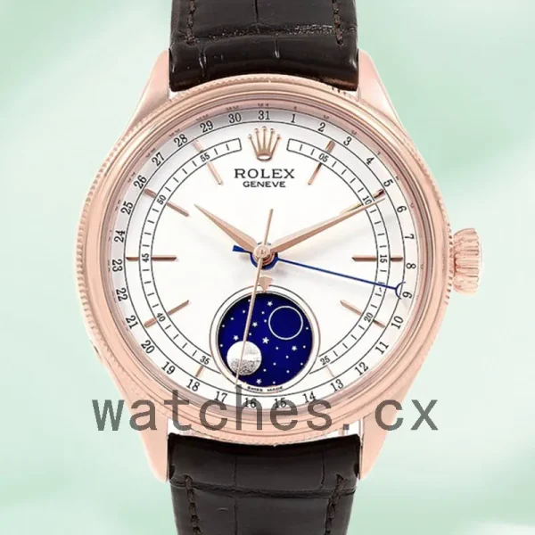 Rolex Cellini 39mm m50535-0002 Men's Automatic Leather Strap