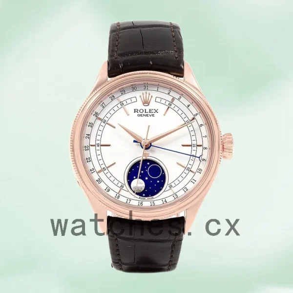 Rolex Cellini 39mm m50535-0002 Men's Automatic Leather Strap - Image 2