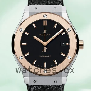 Hublot Classic Fusion 43mm Men's 511.NO.1181.LR Leather Strap Silver-tone
