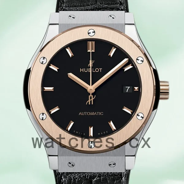 Hublot Classic Fusion 43mm Men's 511.NO.1181.LR Leather Strap Silver-tone