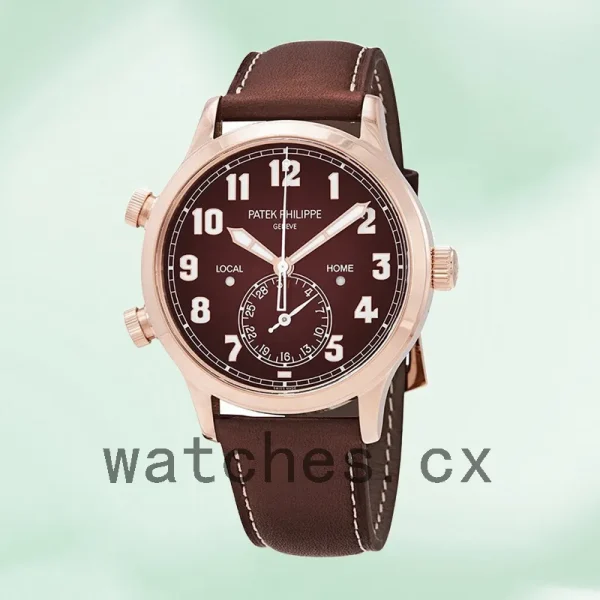 Patek Philippe Complications 43mm 5524R-001 Men Rose Gold-tone Leather Strap - Image 2