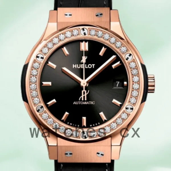 Hublot Classic Fusion 565.OX.1480.LR.1604 Ladies 33mm Rose Gold-tone Leather Strap