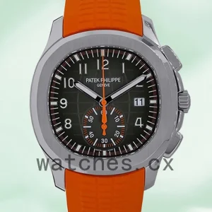 Patek Philippe Aquanaut 42mm 5968A-001 Men Rubber Band Silver-tone
