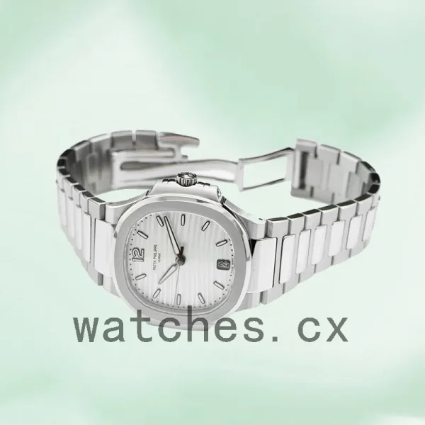 Patek Philippe Nautilus 7118/1A-010 Ladies 32mm Quartz White Dial - Image 3