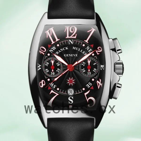 Franck Muller Mariner 40mm Men's 8080 CC AT MAR Silver-tone Rubber Band