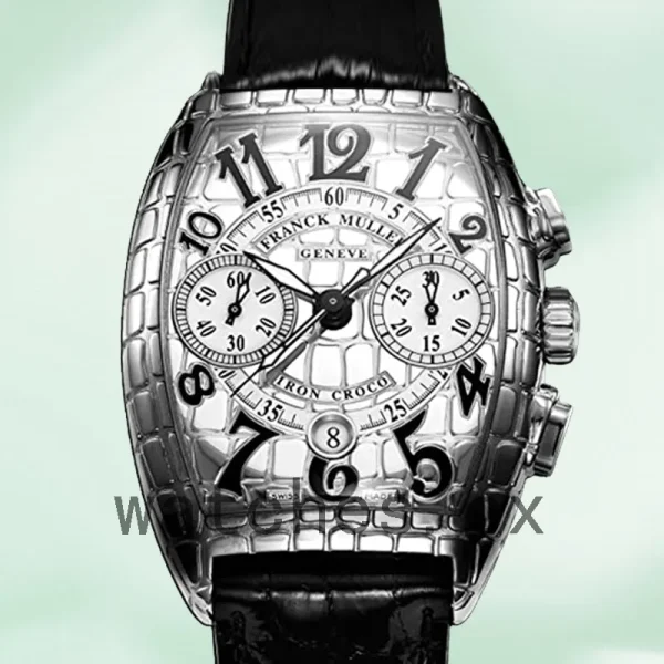 Franck Muller Croco Men's 8880 CC AT IRO CRO 40mm Leather Strap Silver-tone