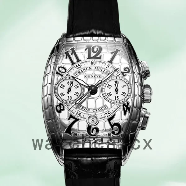 Franck Muller Croco Men's 8880 CC AT IRO CRO 40mm Leather Strap Silver-tone - Image 2