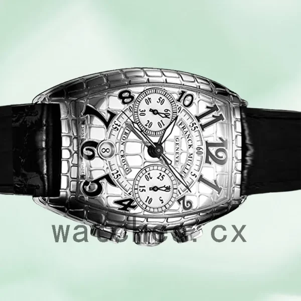 Franck Muller Croco Men's 8880 CC AT IRO CRO 40mm Leather Strap Silver-tone - Image 3