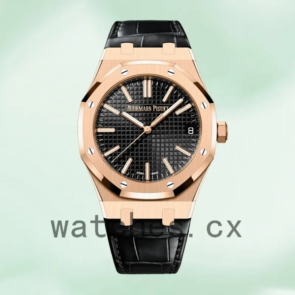 Audemars Piguet Royal Oak 15510OR.OO.D002CR.01 41mm Men's Leather Strap Black Dial - Image 2