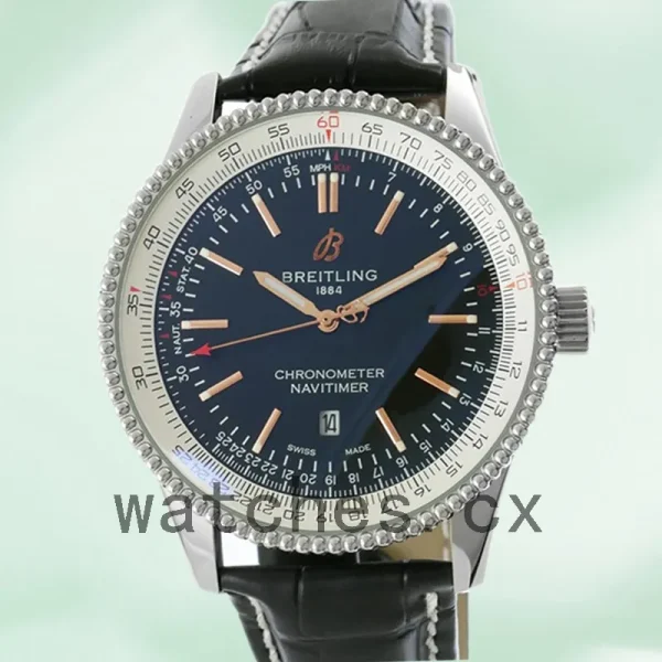 Breitling Navitimer Men's 46mm A17326-P Black Dial Strap
