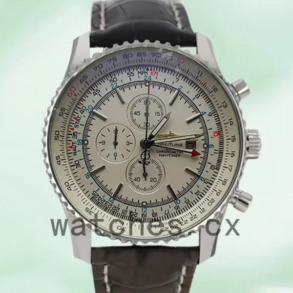 Breitling Navitimer Men's 46mm A24322 Strap Silver-tone