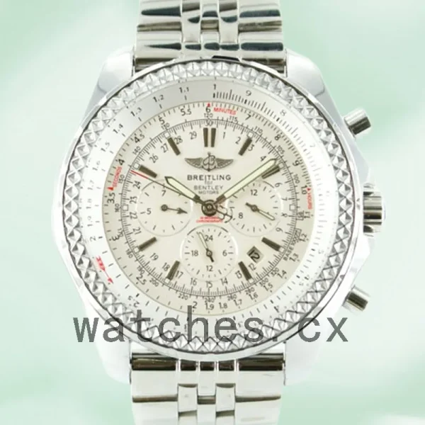 Breitling Bentley Motors A25362-A 46mm Men's Silver-tone White Dial