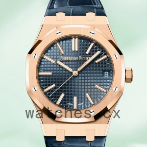 Audemars Piguet Royal Oak Men's 15510OR.OO.D315CR.01 41mm Blue Dial Rose Gold-tone