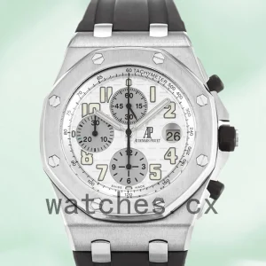 Audemars Piguet Royal Oak Offshore 43mm Men's 26020ST.OO.D001IN.02.A-001 White Dial Rubber Band