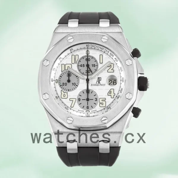 Audemars Piguet Royal Oak Offshore 43mm Men's 26020ST.OO.D001IN.02.A-001 White Dial Rubber Band - Image 2