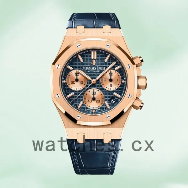 Audemars Piguet Royal Oak Men's 26331OR.OO.D315CR.01 41mm Blue Dial Leather Strap - Image 2