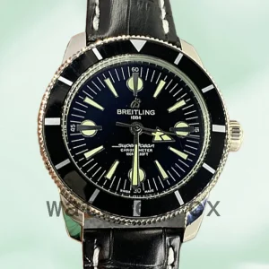 Breitling Superocean Heritage A10370121B1X2 Men's 46mm Silver-tone Leather Strap
