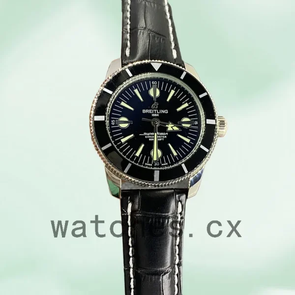 Breitling Superocean Heritage A10370121B1X2 Men's 46mm Silver-tone Leather Strap - Image 2