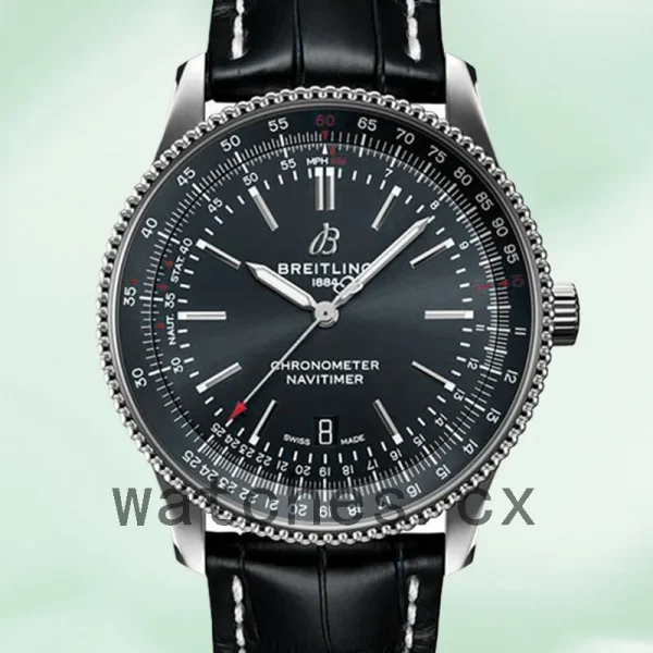 Breitling Navitimer Men's A17326161C1P4 46mm Leather Strap Black Dial