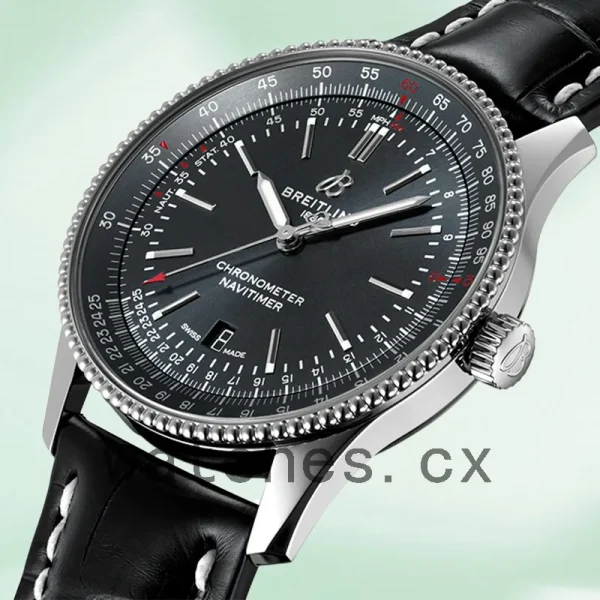 Breitling Navitimer Men's A17326161C1P4 46mm Leather Strap Black Dial - Image 3