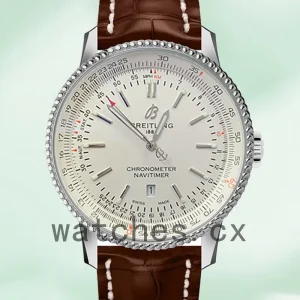 Breitling Navitimer 46mm A17326211G1P1-001 Men's Leather Strap White Dial