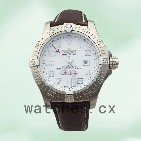 Breitling Avenger A1733110 46mm Men's Leather Strap Silver-tone - Image 2