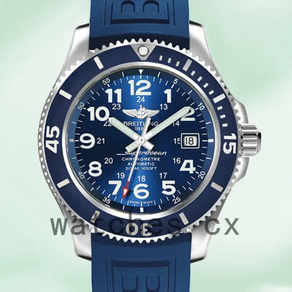 Breitling Superocean 46mm A17365D11C1S2 Men's Blue Dial Rubber Band