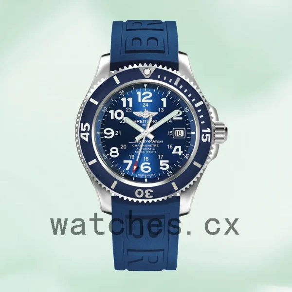 Breitling Superocean 46mm A17365D11C1S2 Men's Blue Dial Rubber Band - Image 2