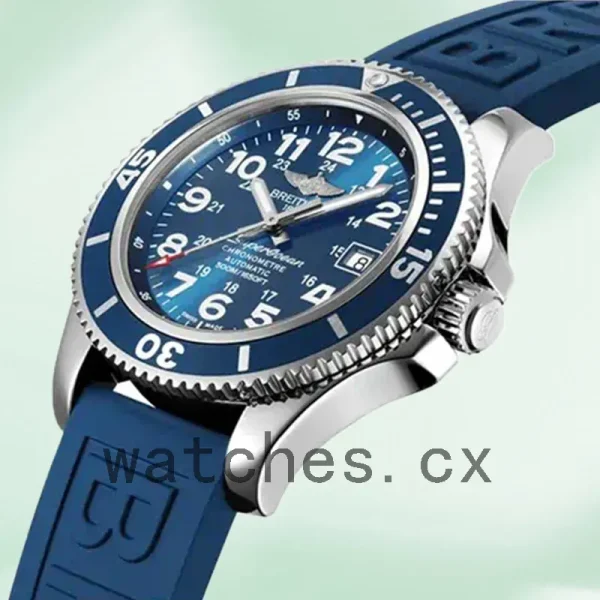 Breitling Superocean 46mm A17365D11C1S2 Men's Blue Dial Rubber Band - Image 3