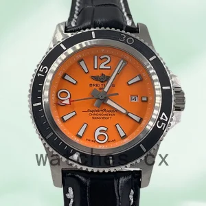 Breitling Superocean Men's A17366D71O1S1-001 46mm Leather Strap