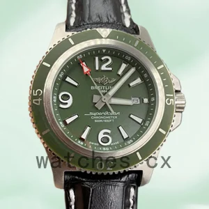 Breitling Superocean 46mm Men's A17367A11L1W1 Automatic Leather Strap