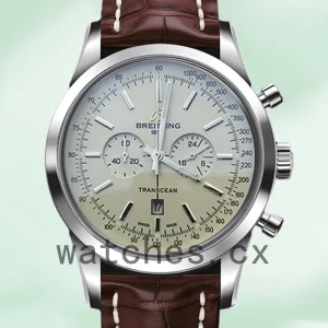 Breitling Transocean A4131012 Men's 46mm Leather Strap
