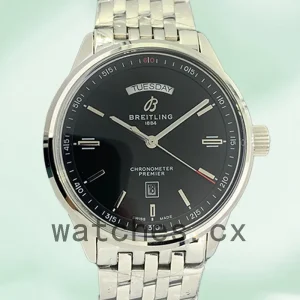 Breitling Premier A45340241B1X3-001 46mm Men's Silver-tone Black Dial