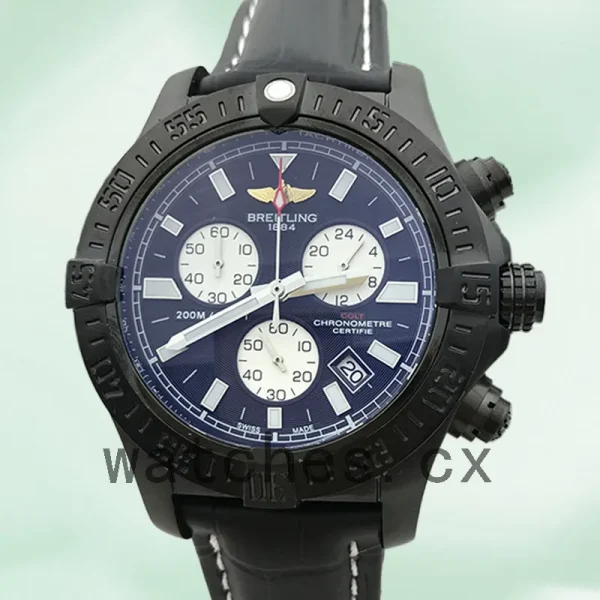 Breitling Colt 46mm A7338811.BD43-001 Men's Leather Strap Black Dial