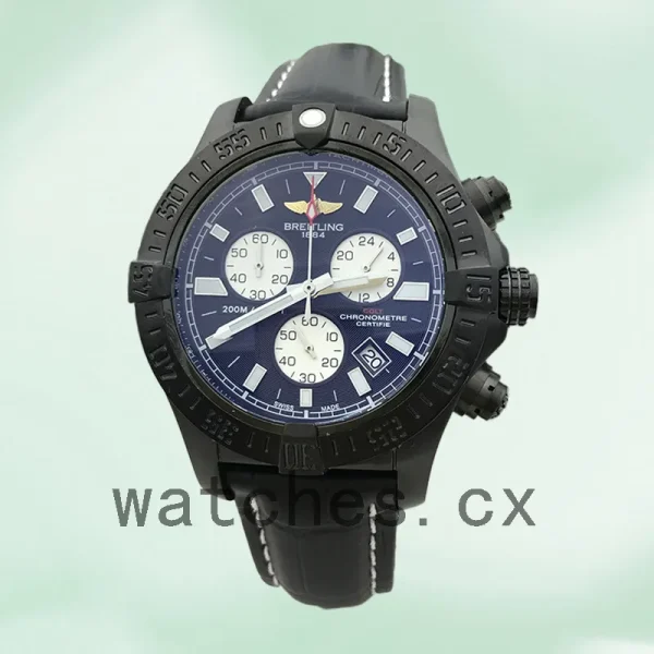 Breitling Colt 46mm A7338811.BD43-001 Men's Leather Strap Black Dial - Image 2