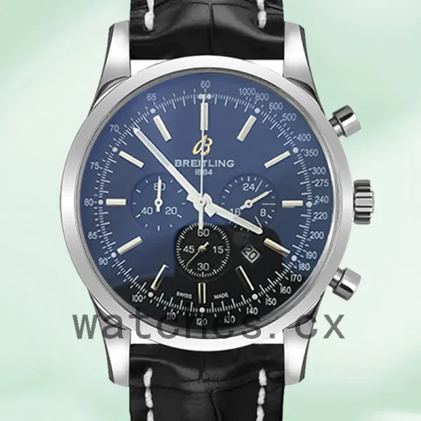 Breitling Transocean Men's AB015212 46mm Leather Strap Quartz/Automatic