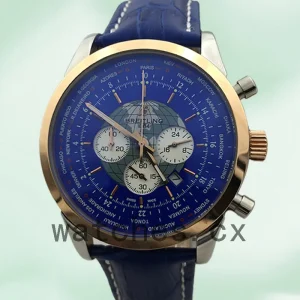 Breitling Transocean AB0510U4-002 Men's 46mm Silver-tone Blue Dial