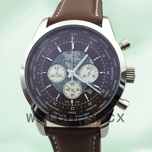 Breitling Transocean AB0510U4 46mm Men's Brown Dial Silver-tone