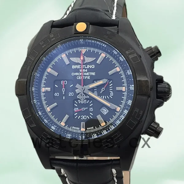 Breitling Chronomat Men's MB0111C3 46mm Black Dial Leather Strap