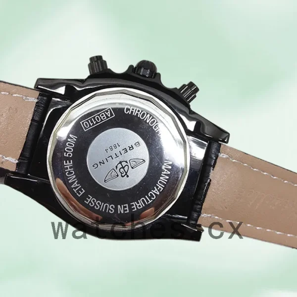 Breitling Chronomat Men's MB0111C3 46mm Black Dial Leather Strap - Image 3