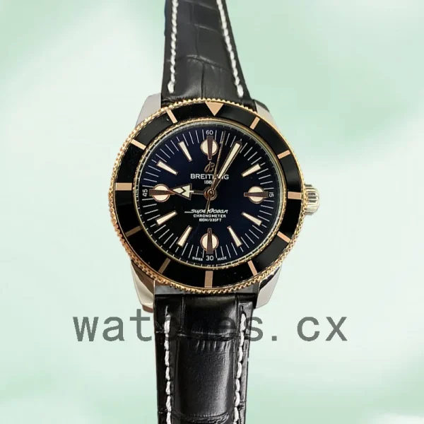 Breitling Superocean Heritage Men's 46mm U10370121B1X1 Leather Strap Black Dial - Image 2