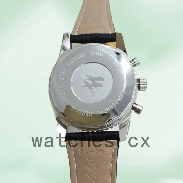 Breitling Chronoliner YB04601A 46mm Men's Leather Strap Black Dial - Image 3