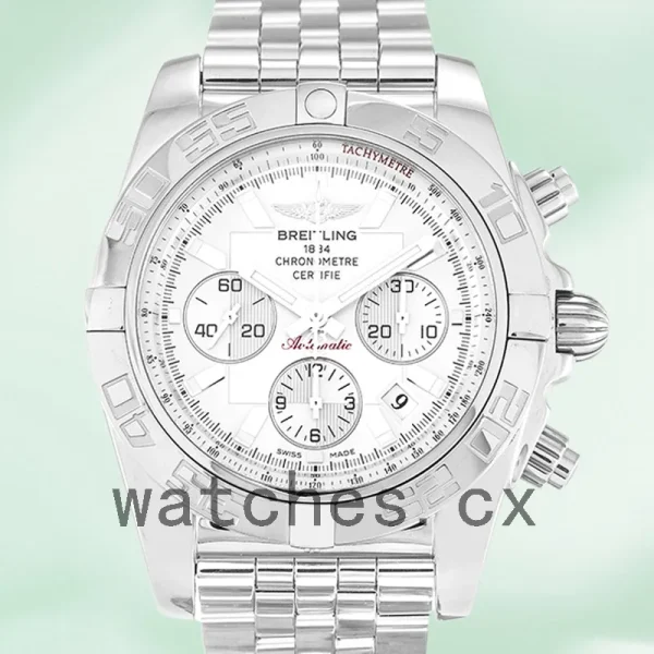 Breitling Chronomat 43mm AB0110 Men's Silver-tone White Dial
